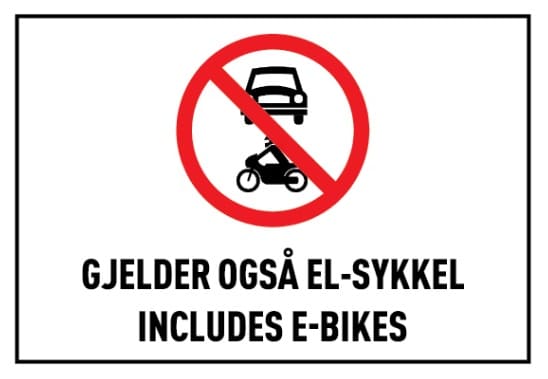 Motorferdsel inkludert elsykkel.